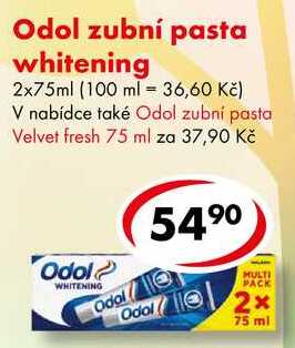 Odol zubní pasta whitening, 2x 75ml