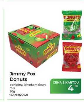 Jimmy Fox Donuts bonbóny, jahoda meloun mix 90 20g