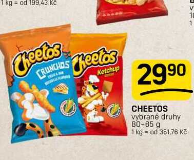 CHEETOS vybrané druhy 80-85 g