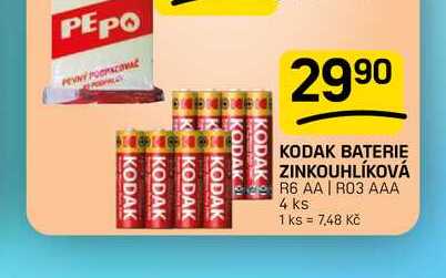 KODAK BATERIE ZINKOUHLÍKOVÁ R6 AA | R03 AAA 4 ks