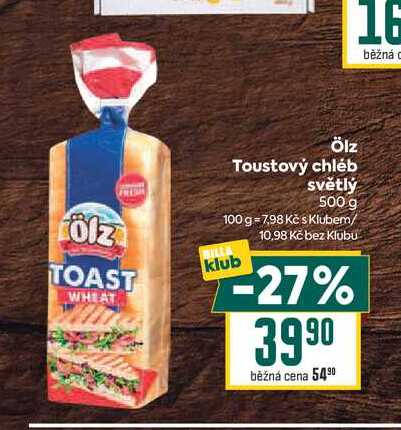 Ölz Toustový chléb světlý 500 g 