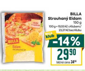 BILLA Strouhaný Eidam 150g