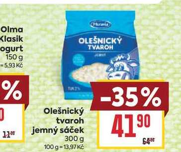 Olešnický tvaroh jemný sáček 300 g 
