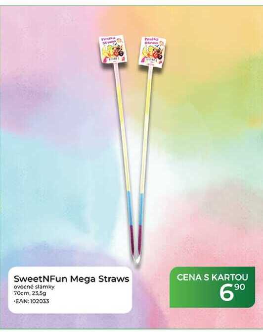 SweetNFun Mega Straws ovocné slámky 70cm, 23,5g