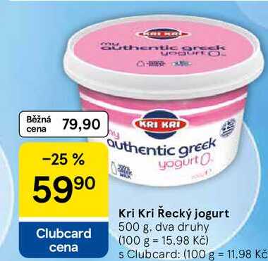 Kri Kri Řecký jogurt, 500 g, dva druhy
