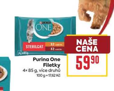 Purina One Filetky 4× 85 g