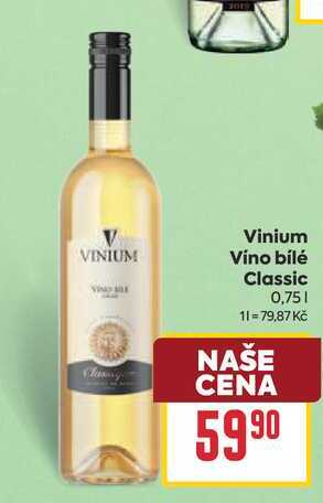 Vinium Víno bílé Classic 0,75l