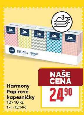 Harmony Papírové kapesníčky 10×10 ks