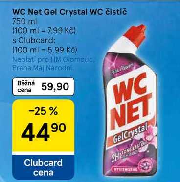 WC Net Gel Crystal WC čistič, 750 ml