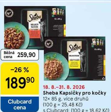 Sheba Kapsičky pro kočky, 12× 85 g, více druhů