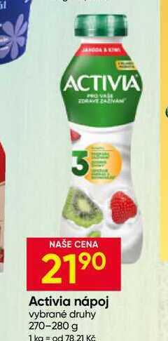 Activia nápoj vybrané druhy 270-280 g