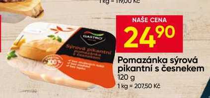 Pomazánka sýrová pikantní s česnekem 120 g