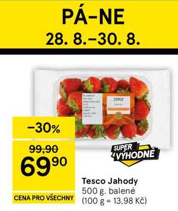 Tesco Jahody, 500 g, balené  
