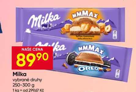 Milka vybrané druhy 250-300 g