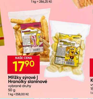 Hranolky slaninové vybrané druhy 50 g