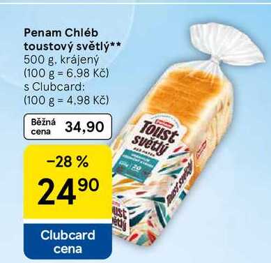 Penam Chléb toustový světlý, 500 g