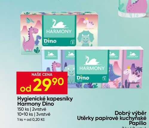 HARMONY Hygienické kapesníky Dino 150 ks 