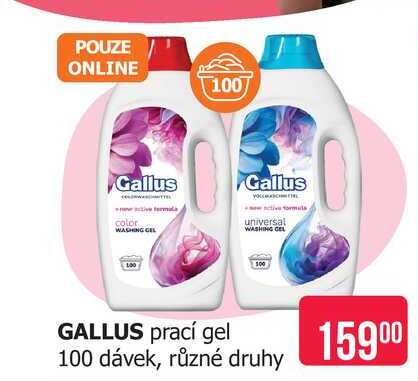 GALLUS prací gel 100 dávek, různé druhy