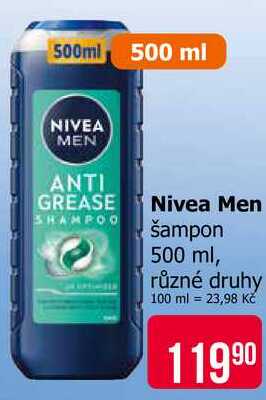 Nivea Men Šampon 500ml, vybrané druhy
