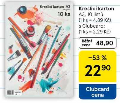 Kreslici karton, A3. 10 listů 
