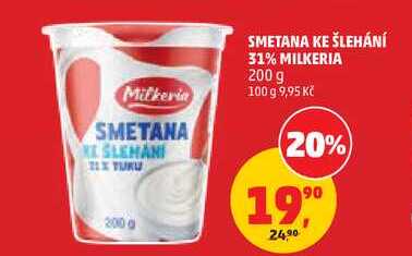 SMETANA KE ŠLEHÁNÍ 31% MILKERIA, 200 g