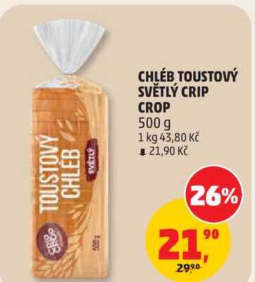 CHLÉB TOUSTOVÝ SVĚTLÝ CRIP CROP, 500 g