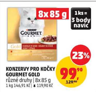 KONZERVY PRO KOČKY GOURMET GOLD různé druhy, 8x 85 g