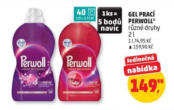 GEL PRACÍ PERWOLL různé druhy, 2 l