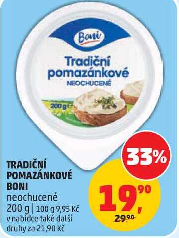 TRADIČNÍ POMAZÁNKOVÉ BONI neochucené, 200 g