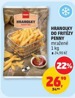 HRANOLKY DO FRITÉZY PENNY mražené, 1 kg
