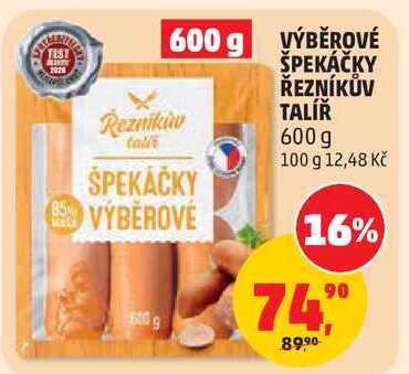 VÝBĚROVÉ ŠPEKÁČKY ŘEZNÍKŮV TALÍŘ, 600 g