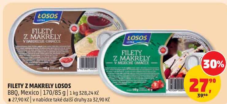 FILETY Z MAKRELY LOSOS BBQ, 170/85 g