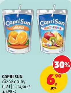 CAPRI SUN různé druhy, 0,2 l