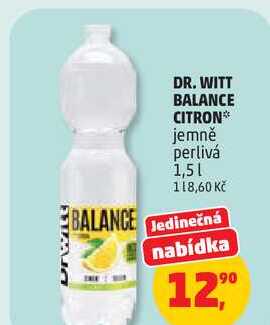 DR. WITT BALANCE CITRON jemně perlivá, 1,5 l