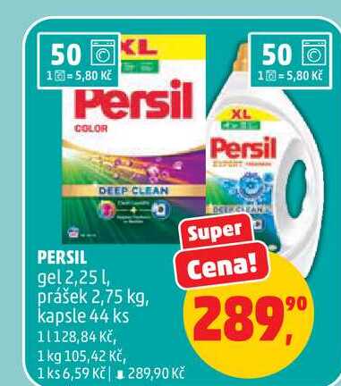 PERSIL gel, 2,25 l, prášek 2,75 kg, kapsle 44 ks