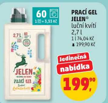 PRACÍ GEL JELEN luční kvítí, 2.7 l
