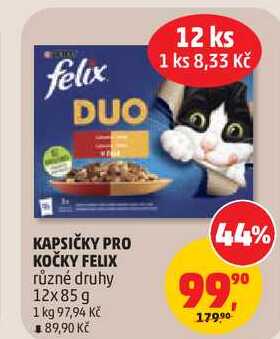 KAPSIČKY PRO KOČKY FELIX různé druhy, 12x85 g 