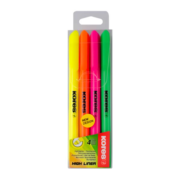 Kores Zvýrazňovače High Liner, mix 4 ks