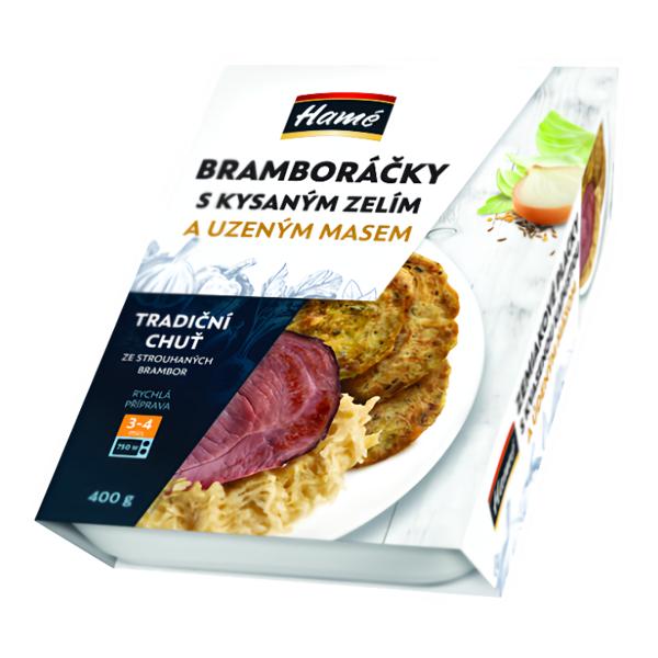 Hamé Bramboráky s kysaným zelím a uzeným