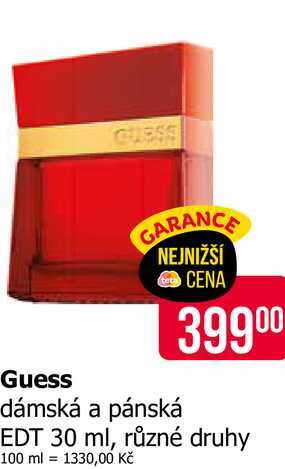 Guess dámská a pánská EDT 30 ml, různé druhy