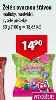 Želé s ovocnou šťávou, 80 g