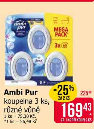 Ambi Pur koupelna 3 ks, různé vůně
