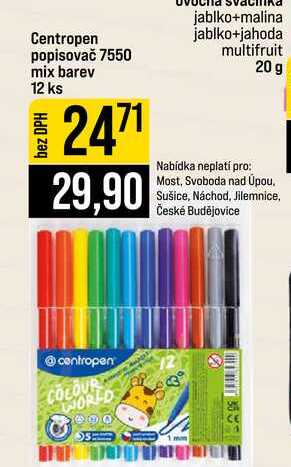 Centropen popisovač 7550 mix barev 12 ks