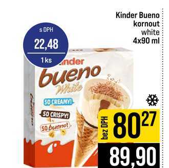Kinder Bueno kornout white 4x90 ml