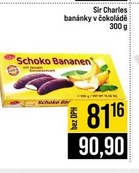 Sir Charles banánky v čokoládě 300 g