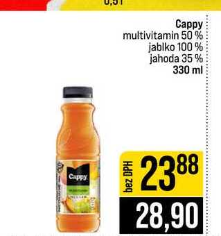 Cappy multivitamin 50% jablko 100% jahoda 35% 330 ml 