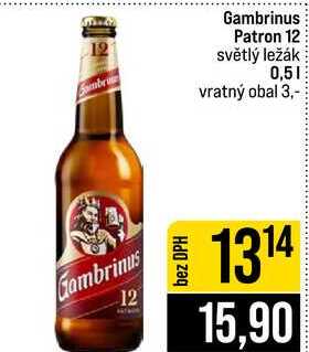 Gambrinus Patron 12 světlý ležák 0,5l
