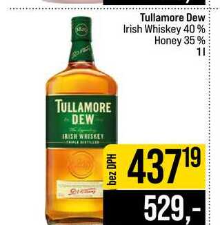 Tullamore Dew Irish Whiskey 40% Honey 35% 1l