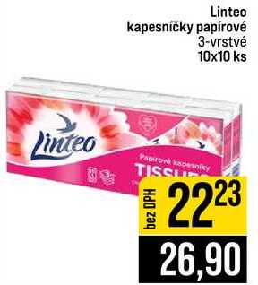 Linteo kapesníčky papírové 3-vrstvé 10x10 ks