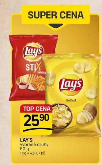 LAY'S vybrané druhy 60 g